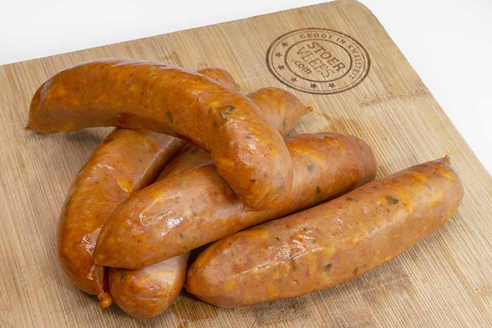 BBQ-worst ‘Texas’ jalapeño & cheddar (5st ca. 400 gram) BBQ-worst ‘Texas’ jalapeño & cheddar (5st ca. 400 gram)